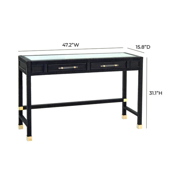 Amara Charcoal Rattan Desk