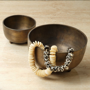  Relic Metal Large Footed Decorative Bowl
