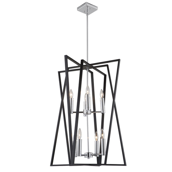 Middleton AC11388 Chandelier in Matte Black & Polished Chrome