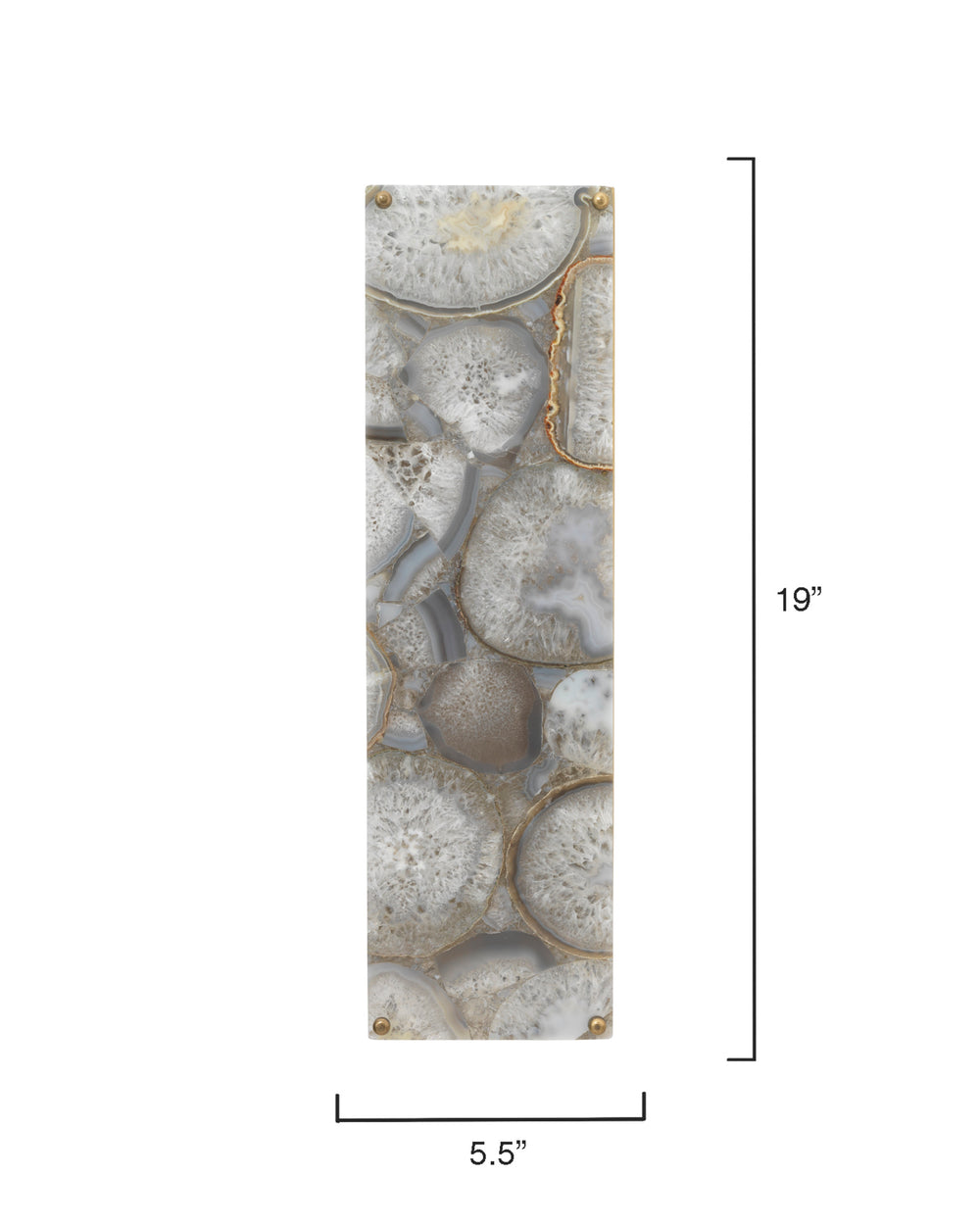 Adeline Rectangle Wall Sconce, Agate Resin and Antique Brass