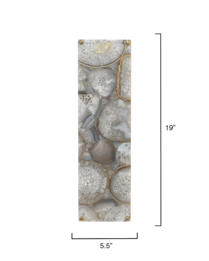 Adeline Rectangle Wall Sconce, Agate Resin and Antique Brass