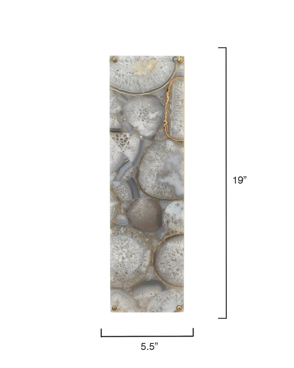 Adeline Rectangle Wall Sconce, Agate Resin and Antique Brass