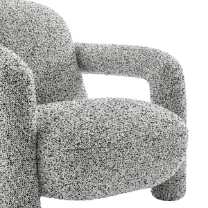 Maverick Boucle Accent Arm Chair, Speckled White 