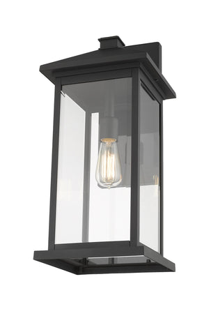 Portland 1 Light Outdoor Wall Sconce in Black Finish
