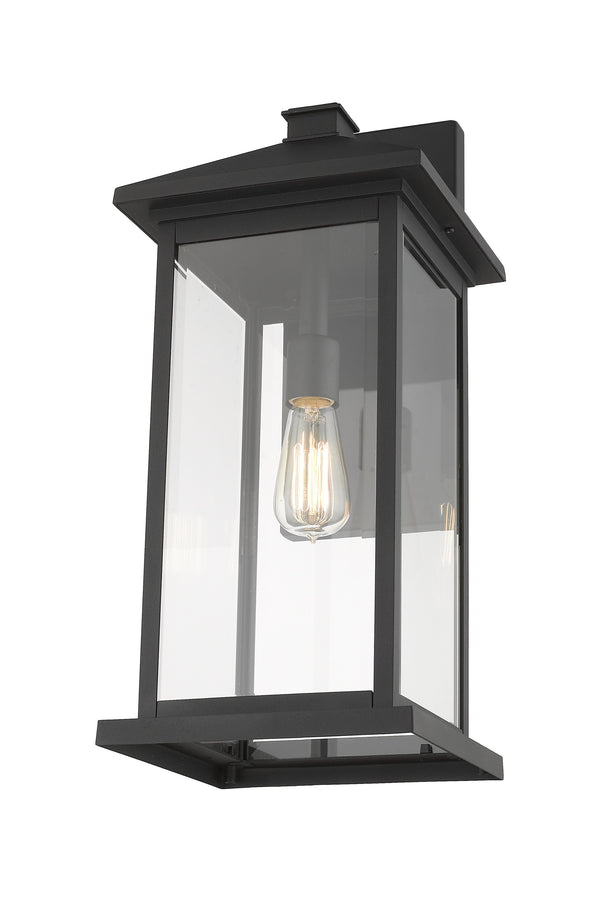 Portland 1 Light Outdoor Wall Sconce in Black Finish