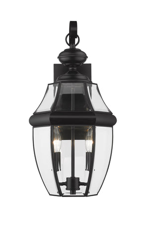Westover 2 Light Outdoor Wall Sconce in Black Finish
