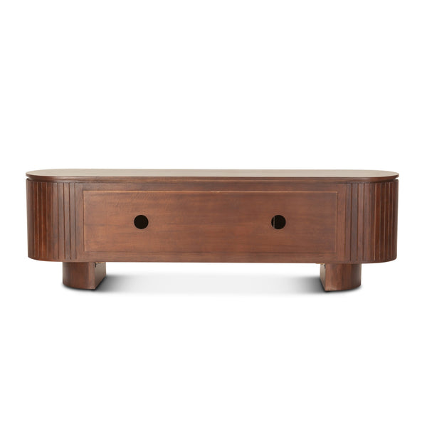 Athena 79" Media Console, Aged Mahogany