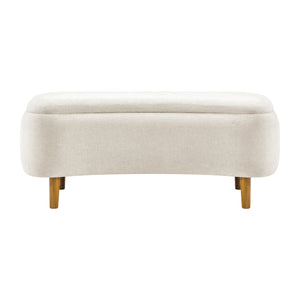 Leony Chenille Storage Bench, Seneca Beige 