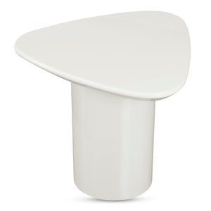 Eden Accent Table Ivory Lacquer with Oval Base