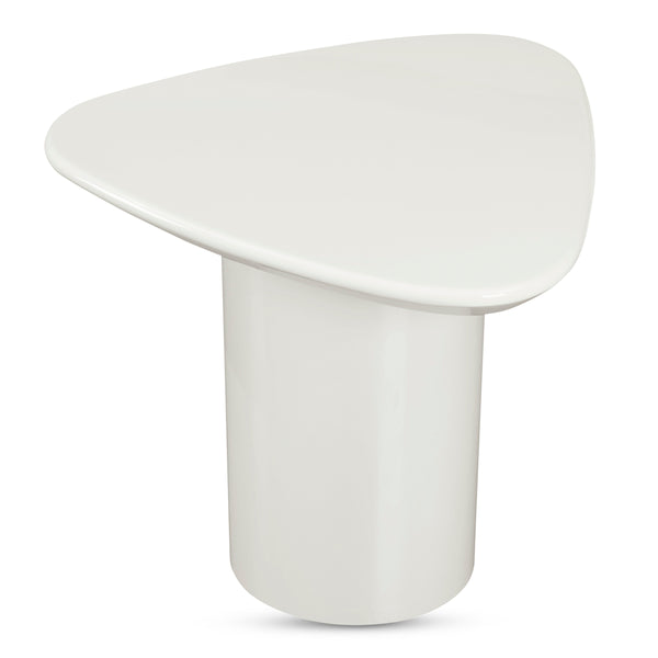 Eden Accent Table Ivory Lacquer with Oval Base