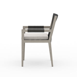 Sherwood Dining Armchair In Grey/Stone Grey