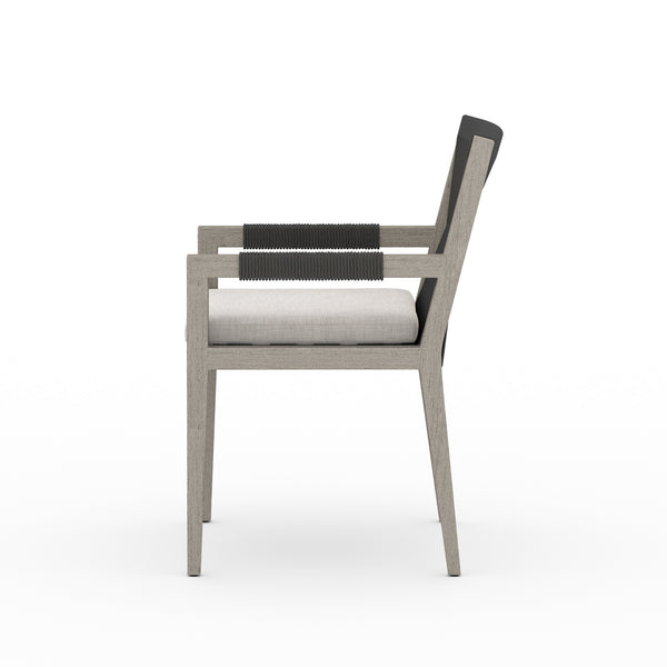 Sherwood Dining Armchair In Grey/Stone Grey