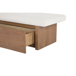 Gemma Storage Bench Oat with Wooden Base