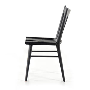 Gregory Dining Chair In Black Oak