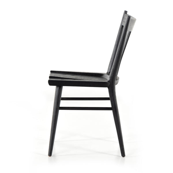 Gregory Dining Chair In Black Oak