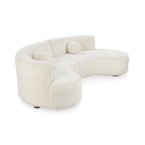 Octavia Crescent Sectional - Vanilla Polyester