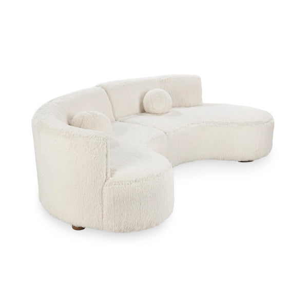 Octavia Crescent Sectional - Vanilla Polyester