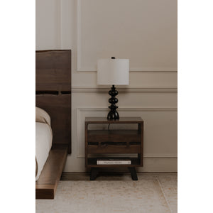 Madagascar Nightstand in Dark Brown Acacia