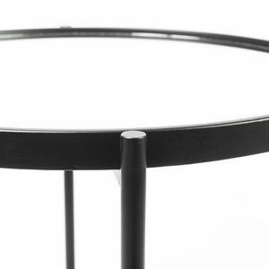 Samantha (Small) Black Mirror Top  Accent Table