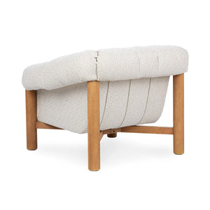 Sansa Upholstered Accent Chair in Cream with Oak Frame