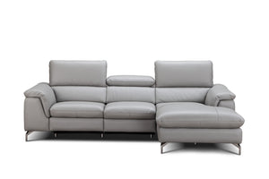Tate Premium Leather Sectional in Right Hand Facing Chaise