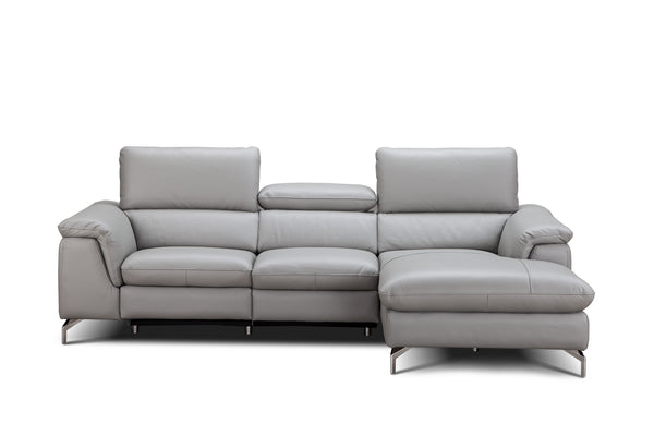 Tate Premium Leather Sectional in Right Hand Facing Chaise