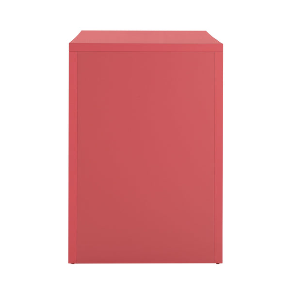 Suzie Coral Pink & Rattan Executive Desk