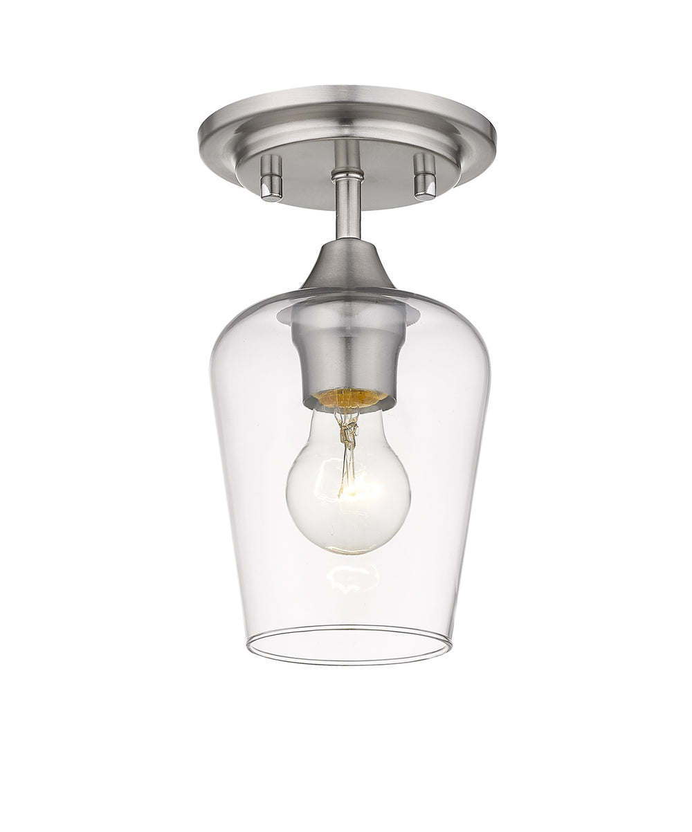 Joliet 1 Light Flush Mount in Brushed Nickel Finish