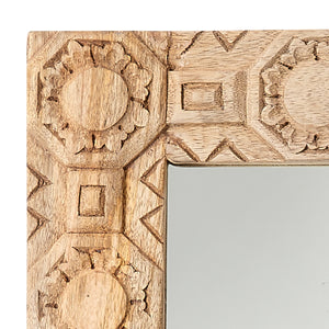  Relief Wood Carved Rectangle Wall Mirror