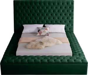 Randal Queen Bed In Green Velvet