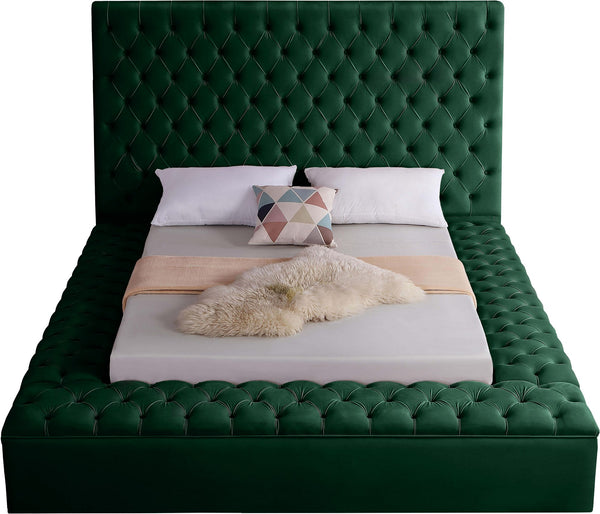Randal Queen Bed In Green Velvet
