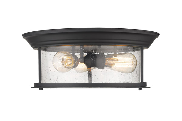 Sonna 3 Light Flush Mount in Matte Black Finish