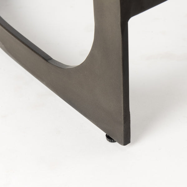 Tyson 17L x 18W x 28H Black Leather W/ Metal Frame Counter Stool