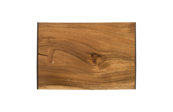Iron Frame Counter Stool, Chamcha Wood, Natural