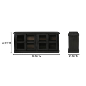 Mona Sideboard with Glass Doors in Black
