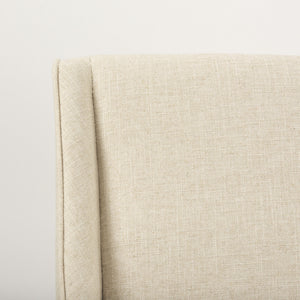 Kensington Cream Fabric Seat Brown Wood Frame Counter Stool
