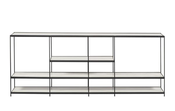 Etta Buffet with metal shelves and industrial black frame