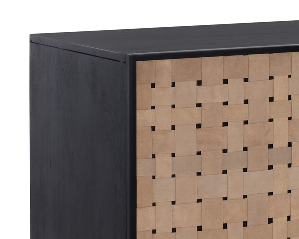 OMARI SIDEBOARD - LARGE - SUEDE LIGHT TAN LEATHER