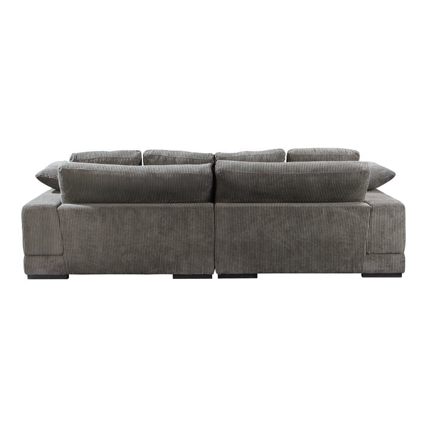 Moe's Plunge Sectional in Charcoal with Flip Chaise