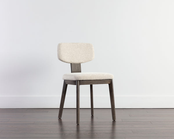 RICKETT DINING CHAIR - DARK BROWN - DOVE CREAM