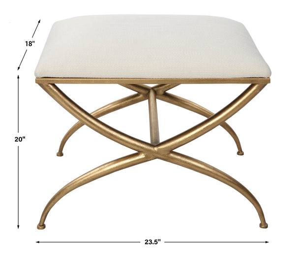 Crossing Small White Bench