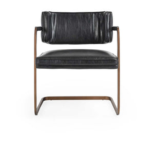 Fonda Leather Dining Chair in Jet Black