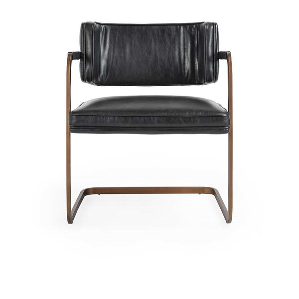 Fonda Leather Dining Chair in Jet Black