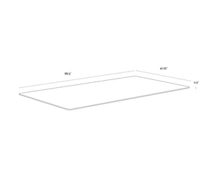 GLASS DINING TABLE TOP - RECTANGULAR - CLEAR - 86.5"