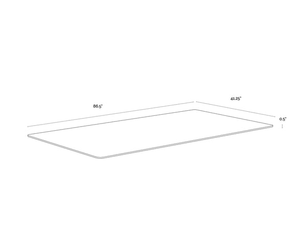 GLASS DINING TABLE TOP - RECTANGULAR - CLEAR - 86.5"
