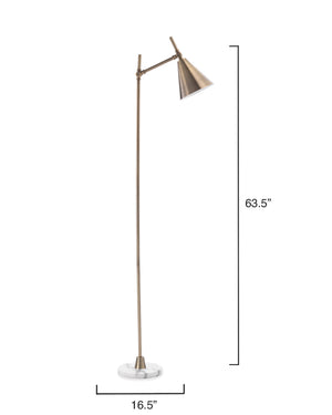 Kennedy Iron Floor Lamp, Brass