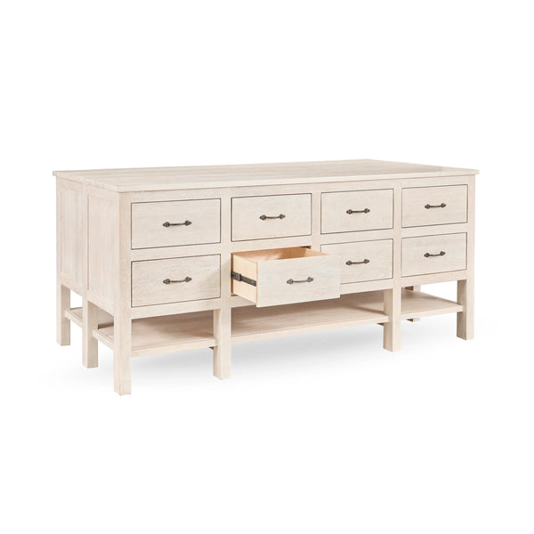 Creamwood Workstation - White Washed Finish