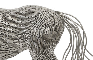 Horse Pipe Sculpture, Walking, Stainless Steel