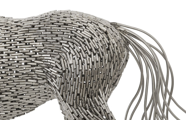 Horse Pipe Sculpture, Walking, Stainless Steel