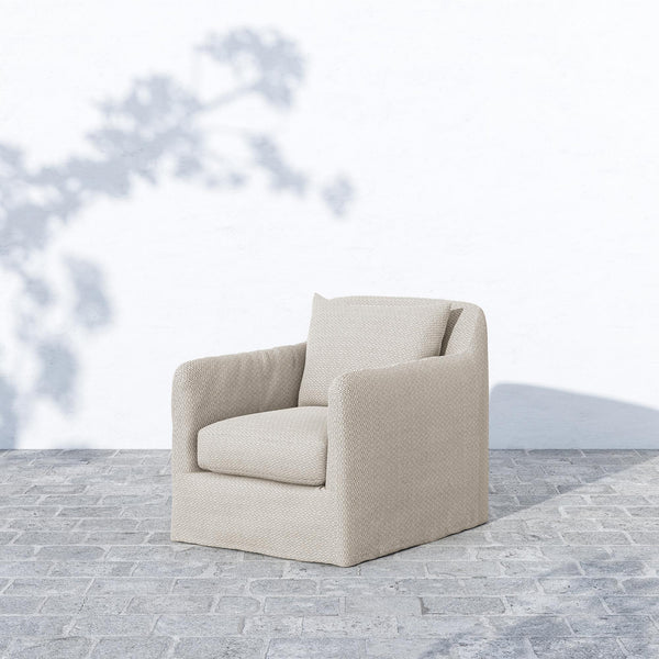 Dade Outdoor Swivel Chair in Faye Sand